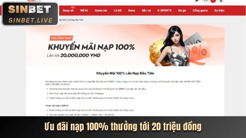 Thưởng nạp tiền hàng ngày và hoàn trả